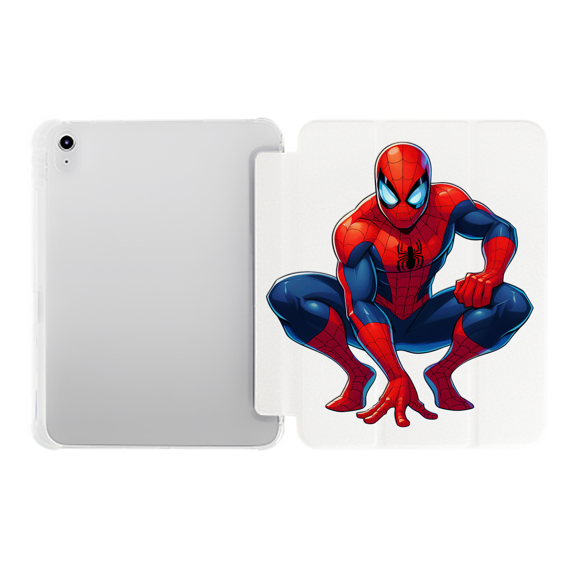 （画像用） Spider Man スパイダーマン IPad ケース ペン収納付き 三つ折りスタンド PUレザー×シリコン 対応機種9.5/10.5/10.9インチ
